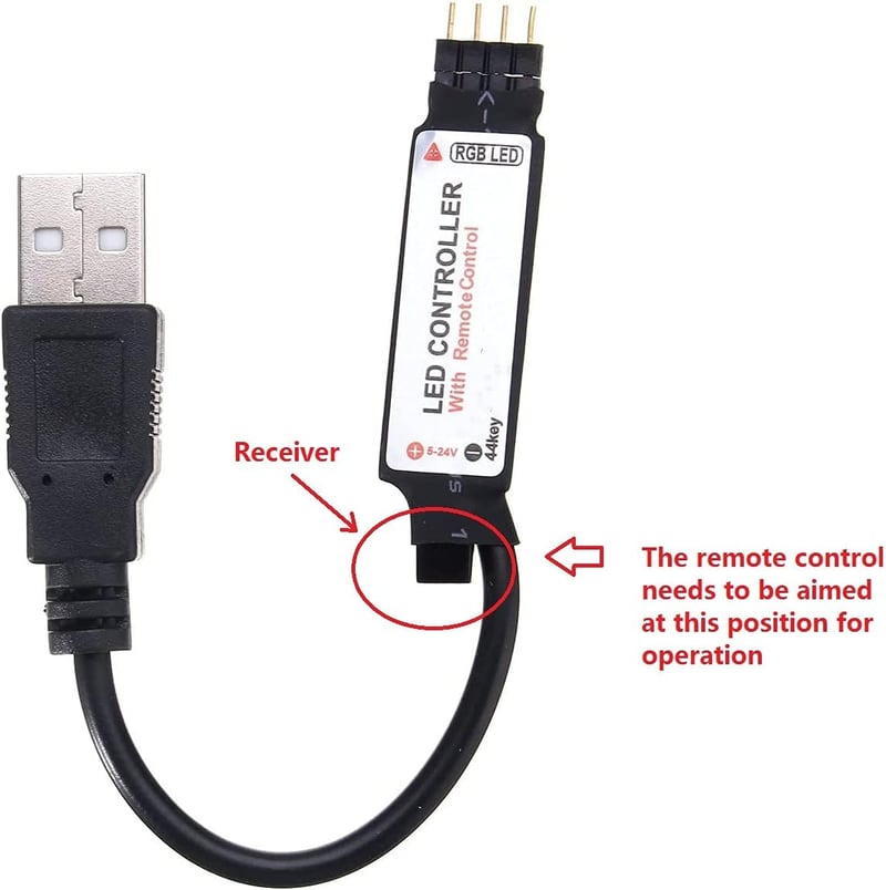 Távirányítós USB LED szalagvezérlő RGB 5050 csíkhoz - MASUNN 24