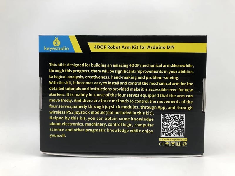 KEYESTUDIO 4DOF Robot Autó Kit Arduino Szenzorral Okostelefon Vezérléssel