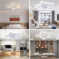 MiiR LED Mennyezeti Ventilátor Világítással - 69 cm Virág Alakú Lámpa, 5 Fényforrás, Távirányítóval és Applikációval, Fényerőszabályozható,  7