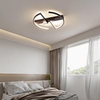 Lihaian Kerek LED Mennyezeti Lámpa 36W - Távirányítós, Dimmelhető, Memória Funkcióval - Fekete Alumínium Lámpatest Nappalikba, Hálószobákba, 6