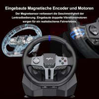 PXN V9 GEN2 Versenykormány PC-hez Pedálokkal és Váltóval - Hall-effekt Pedál, RGB Világítás, 270°/900° Állítható - PS4, PS3, Xbox Series X/S 7
