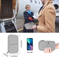Zelbuck RFID-védett vízálló utazási pénztárca és útlevéltartó - szürke 6