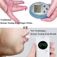 Ketone Atemtester Digitális Ketózis Légzésmérő, Hordozható Ketonteszter 10 Cserélhető Szájrésszel, Ketogén Diétához, Fehér 2