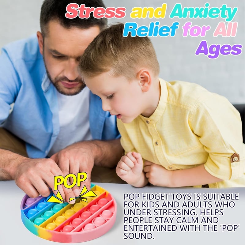 HOUT Szivárvány Pop It Fidget Szett - Stresszoldó Buborékos Játék Autizmussal Élőknek (2 db)