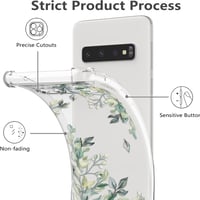Samsung Galaxy S10 Virágmintás Átlátszó Védőtok - Levélmotívumos, Ütésálló 4