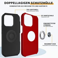 Apple iPhone 14 Pro Piros Mágneses Gyűrűs Szilikon Védőtok 3