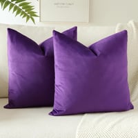 JOTOM Lila Bársony Díszpárnahuzat 40x40 cm - Elegáns Bútordekoráció Nappaliba, Hálószobába, Modern Stílusú Párnahuzat Szett, 2 db 1