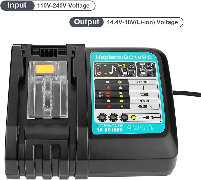 Makita 18V 5.0Ah akkumulátor és gyorstöltő szett - VANTTECH BL1850 kompatibilis