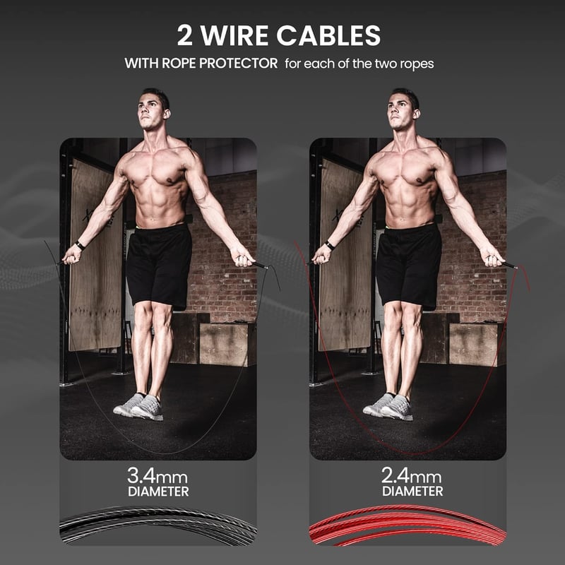 Profi Speed Rope ugrálókötél állítható acélkábellel és edzés e-könyvvel