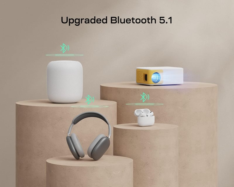 YOTON Y3 WiFi Mini Projektor Full HD 1080P - Hordozható Kivetítő USB/HDMI/AV Csatlakozással iOS/Android Telefonokhoz, PC, PS4/PS5, Xbox Komp