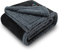 luciphia Vízálló Kutyatakaró - Mosható, Kétoldalas Sherpa Fleece Kisállat Takaró Kutyáknak és Macskáknak, Kanapévédő, Szürke, S (71 x 102 cm 1
