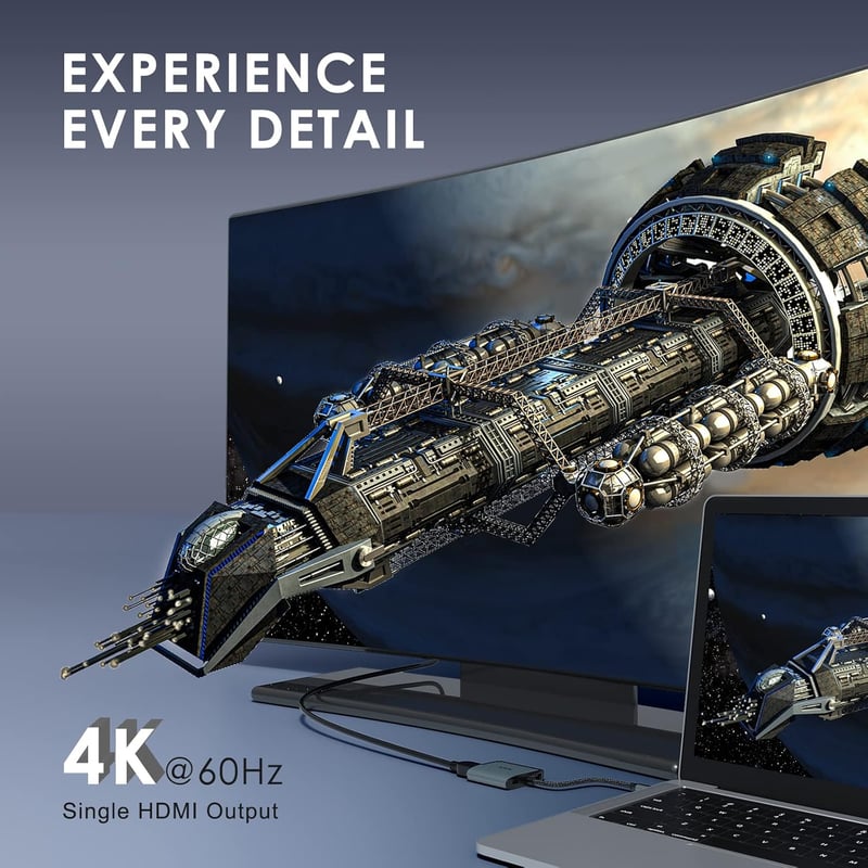 SSK 4K/60Hz Dual HDMI USB-C Hub - MacBook, Lenovo, Dell, HP, Samsung kompatibilis