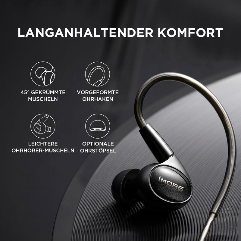 1MORE Penta Driver Vezetékes Fülhallgató - Hi-Res Tanúsított Hibrid Multidriver, HiFi Hangzás, Lecsatolható MMCX Csatlakozó, MEMS Mikrofon, 