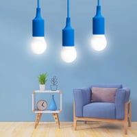 Aigostar E27 Függőlámpa Foglalat - Állítható Magasságú Mennyezeti Lámpa 1m Kábellel - Kék Műanyag Dekorációs Világítás Gyerekszobába, DIY Lá 5