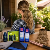 Set za njegu i oblikovanje kose: 1x umetak za rep 38 cm + set za ravnanje + šampon + uređaj za oblikovanje 1