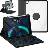 Tumeiguan Leesés-biztos Billentyűzetes Tok iPad 9/8/7 (10.2"), Air 3 és Pro 10.5" Készülékekhez - Forgatható, Levehető, Megnövelt Billentyűk 1
