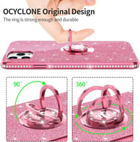 iPhone 11 Pro Max Rózsaszín Glitteres Gyűrűs Védőtok 3