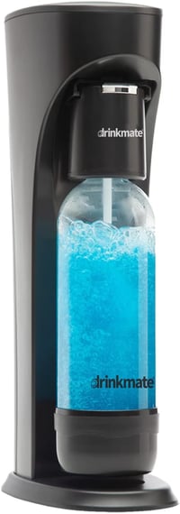 DrinkMate Szénsavasító Készülék Bármilyen Italhoz - Fekete Matt, CO2 Patron Nélkül, 1L Palackkal, Kézi Működtetésű Szódagép 1