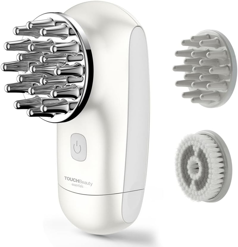TOUCHBeauty elektromos fejmasszírozó készülék, 2 cserélhető fejjel és arckeféve