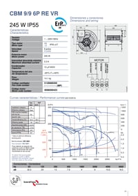 Odstredivý ventilátor S&P CBM-9/9 245 6P RE RV B9 IP55 s výkonom 245 W na priemyselné použitie 3