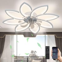Revneey LED Mennyezeti Ventilátor Lámpával, 72W Szabályozható (3000-6000K), Csendes, Irányváltható, 8 Fejes (90x15cm), Fehér, Nappali, Háló, 1
