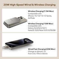 MOMAX 10000 mAh Mágneses Powerbank 20W Vezeték Nélküli Töltő iPhone 16/15/14/13/12 Sorozathoz USB-C Kábellel Hordozható Külső Akkumulátor 5