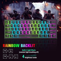 Redragon Rainbow LED 61 gombos vezeték nélküli gaming billentyűzet és egér szett - PC kompatibilis, fekete 5