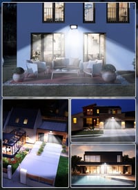 Brightown LED Mozgásérzékelős Reflektor 25W 2200LM IP66 Vízálló Kültéri Lámpa 6000K Hideg Fehér 24 LED Kerthez Udvarhoz Raktárhoz 8