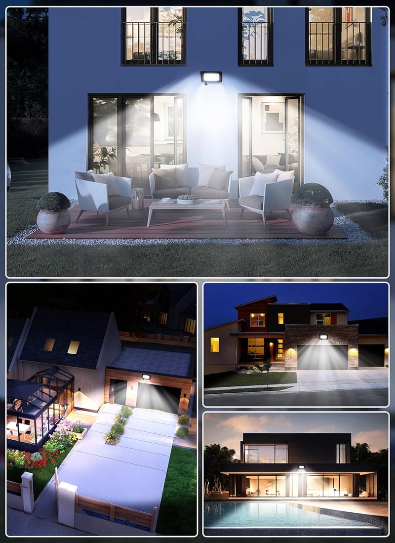 Brightown LED Mozgásérzékelős Reflektor 25W 2200LM IP66 Vízálló Kültéri Lámpa 6000K Hideg Fehér 24 LED Kerthez Udvarhoz Raktárhoz