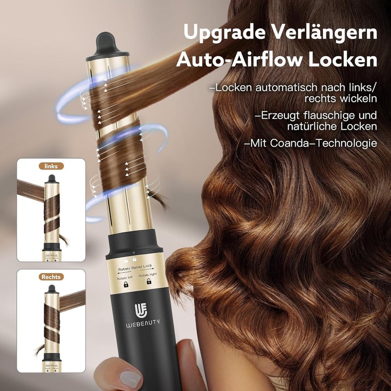 webeauty 5 az 1-ben Hajformázó és Hajszárító Kefe, 110.000 RPM Negatív Ionos Gyorsszárító, Meleglevegős Hajformázó Készlet Autós Légbefúvóva