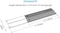 LOKHING univerzális grillrács, állítható 30,5-53,3 cm, rozsdamentes acél, 3 db 9