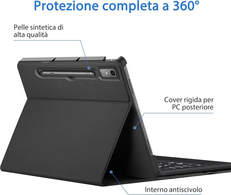 Lenovo Tab P12 2023 Bluetooth billentyűzetes tok, tollartóval - EasyAcc, fekete