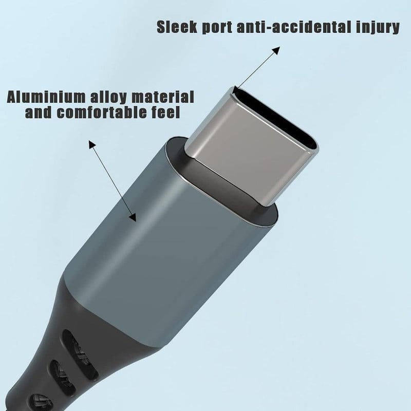 Targeal USB-C töltőkábel PS4/PS5/Xbox-hoz, nylon borítású