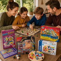 Közös játéköröm: családi társasjáték + stratégiai játék + Pokémon kártyajáték, 3 boosterrel + ügyességi tábla 1