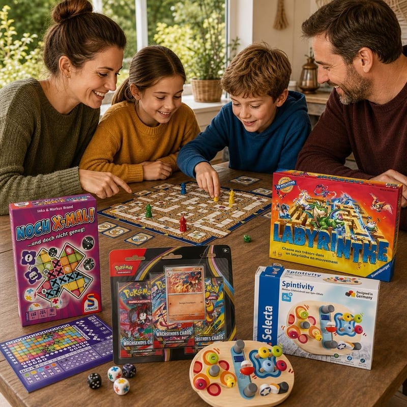 Közös játéköröm: családi társasjáték + stratégiai játék + Pokémon kártyajáték, 3 boosterrel + ügyességi tábla