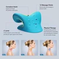 Cozyhealth Nyak és Váll Relaxáló Párna - Nyaki Fájdalomcsillapító Nyújtó Eszköz, Gerincmasszírozó Kiropraktikai Támasz, Kék 2