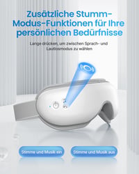 RENPHO Szemmaszírozó Készülék Hőterápiával - 5 Masszázsmód, Bluetooth Zene, Újratölthető - Szemfáradtság, Száraz Szem Enyhítésére, Alvásjaví 6