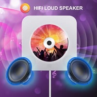 Qoosea Hordozható CD Lejátszó Bluetooth HiFi Hangszóróval - Falra Szerelhető Zenelejátszó FM Rádióval, Távirányítóval és MP3 Csatlakozóval 4