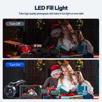 CAMWORLD 4K Videókamera 42MP Felbontással - Vloggoláshoz, YouTube-hoz, 18X Digitális Zoom, 3" Forgatható Kijelző, 2 Akkumulátor, 32GB Kártya 5