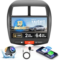 Hikity [2+64GB] Android 13 Autórádió 10.1" Érintőképernyővel - Vezeték Nélküli CarPlay, GPS, Bluetooth, WiFi - Mitsubishi ASX, Citroen C4, P 1