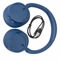 Bluetooth slúchadlá s potlačením hluku Sony WH-CH720N v modrej farbe, s aktívnym potlačením hluku, 35-hodinovou výdržou batérie a rýchlym nabíjaním, používané 1