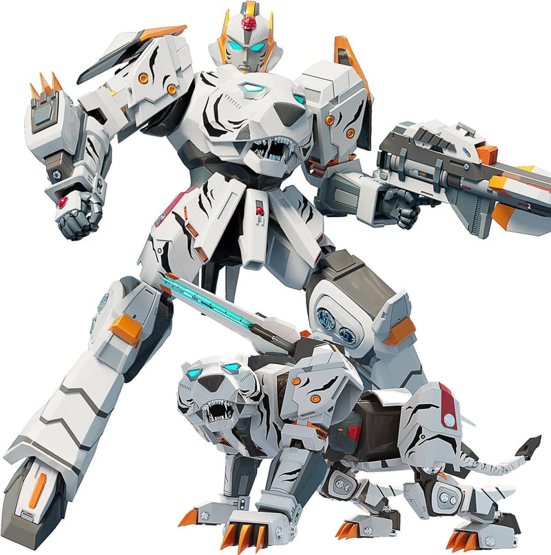 Celestial Wariors 25 cm-es Átalakítható Tigris Robot Játék Gyerekeknek - Fehér