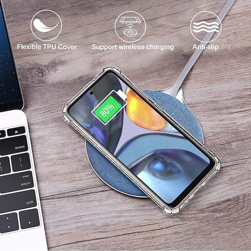 Motorola Moto G22 Átlátszó Tok + 2 Fólia Szett