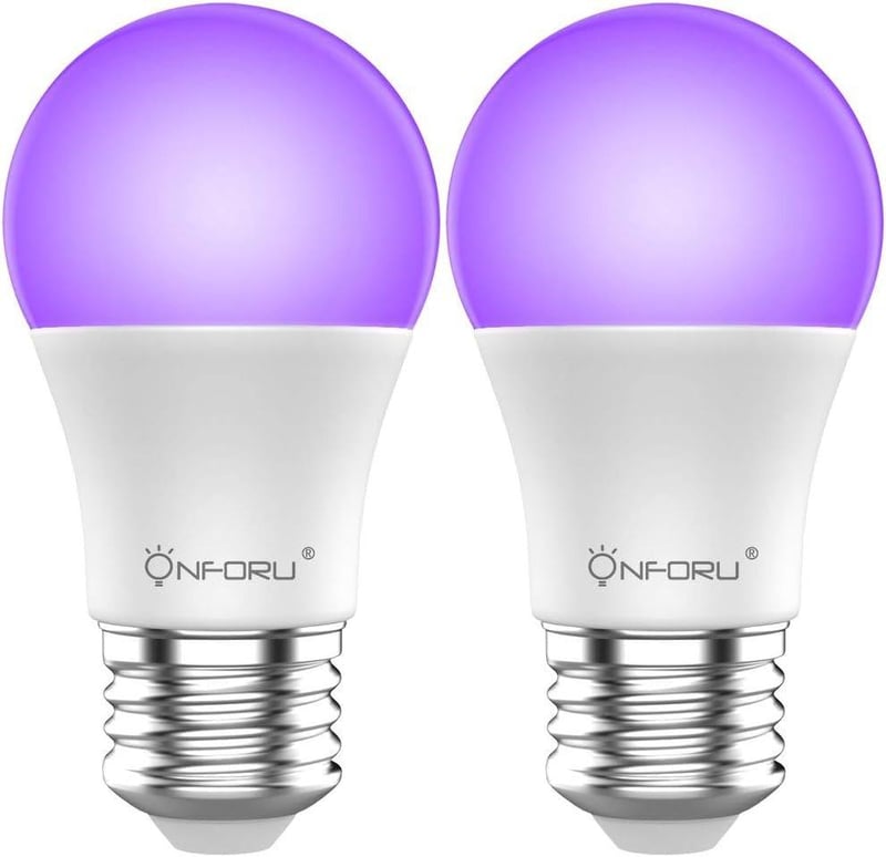 UV Fekete Fény Izzó E27 Foglalatba, 2db 7W-os, Bulikhoz
