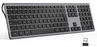 Seenda csendes vezeték nélküli billentyűzet számblokkal, USB, PC/laptop kompatibilis, szürke 1