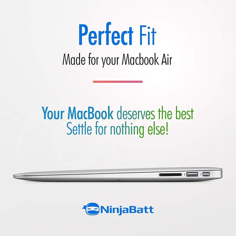 NinjaBatt MacBook Air 13" akkumulátor - 7200mAh, 2010-2017 modellekhez
