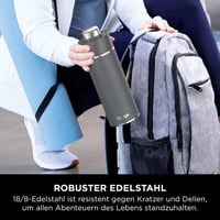 Ninja Thirsti 530ml Hőszigetelt Utazópalack - Szürke Rozsdamentes Acél Termosz Szénsavas, Hideg és Meleg Italokhoz, Szivárgásmentes Fedéllel 10
