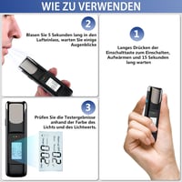Digitális Alkoholszonda LCD Kijelzővel - Pontos Promille Mérő Szájrész Nélkül - Hordozható Alkoholteszter USB Töltéssel Bulikhoz, Ot 3