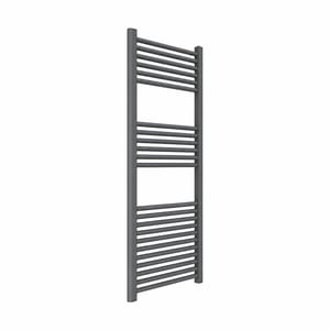 ERCOS kupaonski radijator za sušenje ručnika, mat sivo-željezna boja, 500 x 1200 mm, 450 mm — 2 mjesta, nedostaje jedan čep (stanje: vidi 2. sliku)