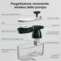 Minthouz 2,5L-es LED-es automata kutyaitatókút macskáknak is, szénszűrővel 2